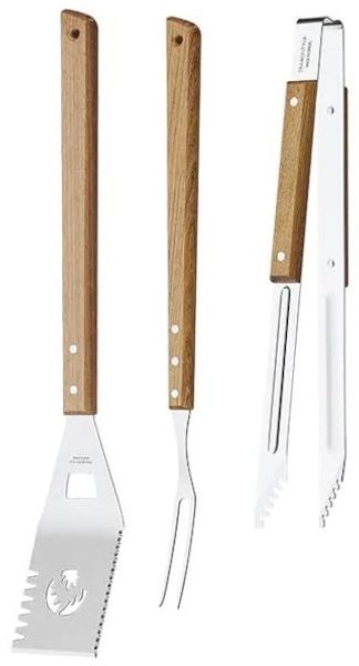 Tramontina Grillhelfer Set 3 tlg Grillzange Grillwender Grillgabel Grillwerkzeug