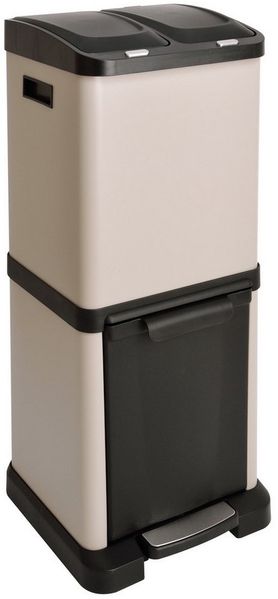 SVITA Mülltrennsystem 3XCombo, 32L Fassungsvermögen, Inneneimer mit Henkel, Taupe