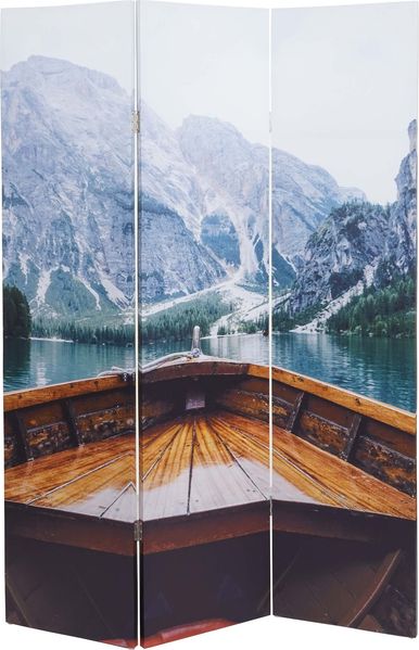 Foto-Paravent HWC-A83, Raumteiler Trennwand Sichtschutz, MVG-zertifiziert ~ 180x121cm Boot