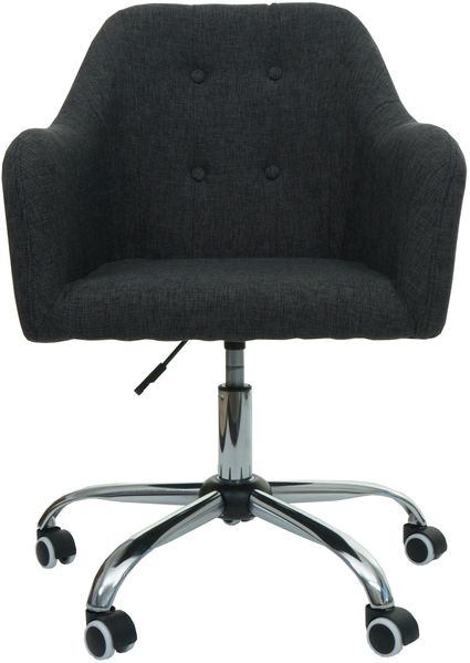 Bürostuhl HWC-L92, Drehstuhl Schreibtischstuhl Computerstuhl Bürosessel Stuhl, mit Armlehne ~ Stoff/Textil dunkelgrau