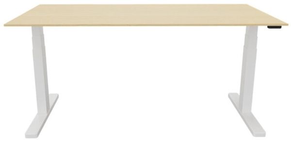 Q-Connect Schreibtisch elektrisch höhenverstellbar 160x80 cm ahorn/weiß
