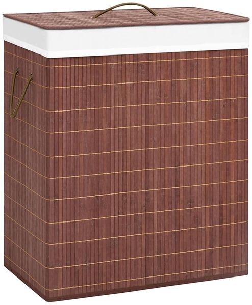 vidaXL Bambus-Wäschekorb mit 2 Fächern Braun 100 L 320748