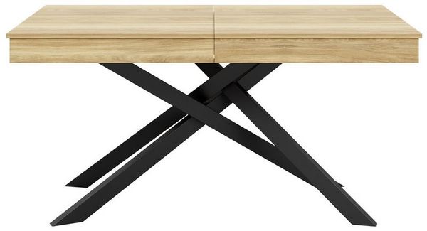 BlingBin Esstisch Ausziehbarer Esstisch, Küchentisch Geeignet für 6-8 Personen (1er Set, 1-St, Produktgröße: 140/180*80*76cm, Tragendes Gewicht: 60kg), Tisch für Esszimmer, Verdickte Tischplatte, Metallbeine, Eichenfarbe