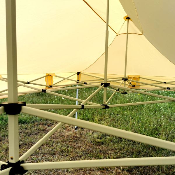 Faltpavillon 3x6 m (inkl. 3 Seitenwände) – Robuste Stahlkonstruktion und Plane 330 g/m². - mit 3 Wänden - Orange