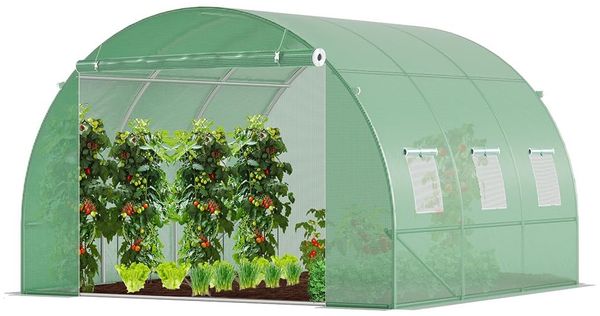 VOUNOT® Gewächshaus Foliengewächshaus Winterfest Tomatenhaus Folientunnel, 3 x 3 x 2 m 9m²
