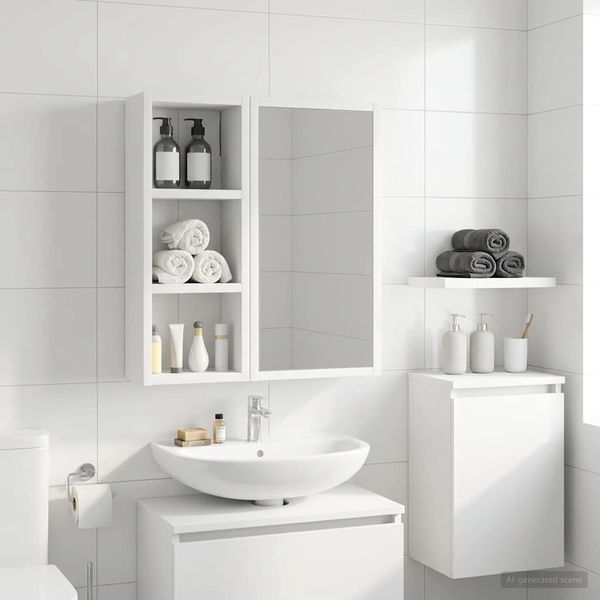 vidaXL Badezimmer-Wandschrank Weiß 20 x 10 x 50 cm Holzwerkstoff 889279