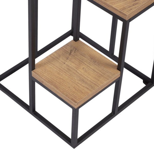 Calicosy Mehrstufiges Regal Dekor Kiefernholz und Schwarz H65 cm – JASON - Helles Holz Bild 4