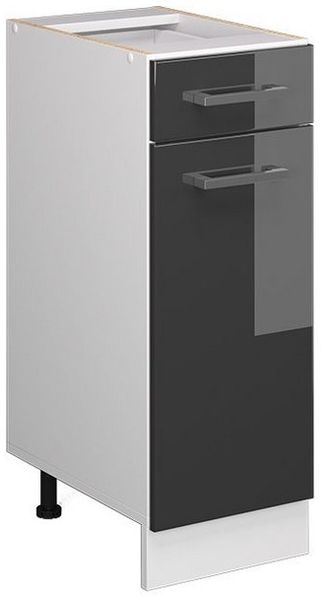 Küchenunterschrank R-Line Anthrazit Hochglanz 30 cm ohne Arbeitsplatte Vicco