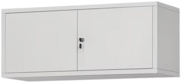 Schrankerweiterung Aktenschrank mit 2 Flügeltüren | Zusatzschrank für Büroschrank Extraschrank Stahl Mehrzweckschrank klein Werkstatt, 38x90x40cm Grau