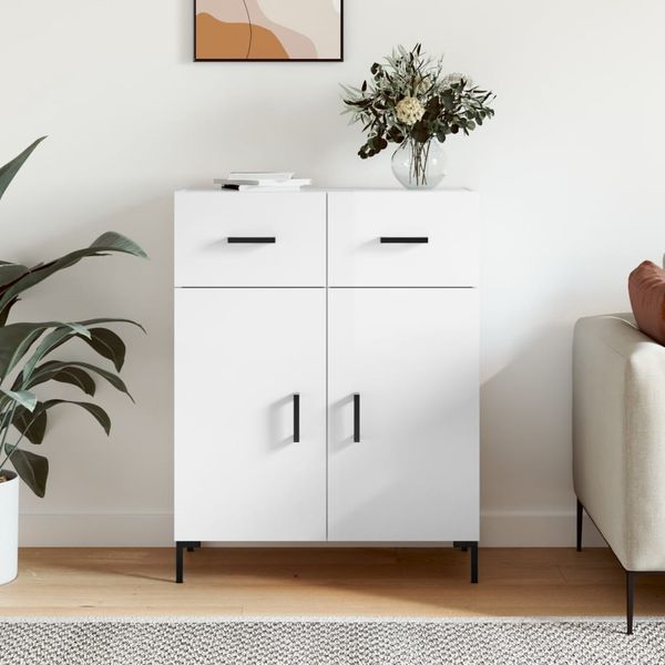 vidaXL Sideboard Hochglanz-Weiß 69,5x34x90 cm Holzwerkstoff 827982