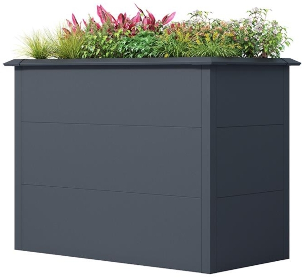 Hochbeet Design Gemüsebeet Pflanzbeet 100x50x77 cm mit Schneckenkante Anthrazit Bild 9