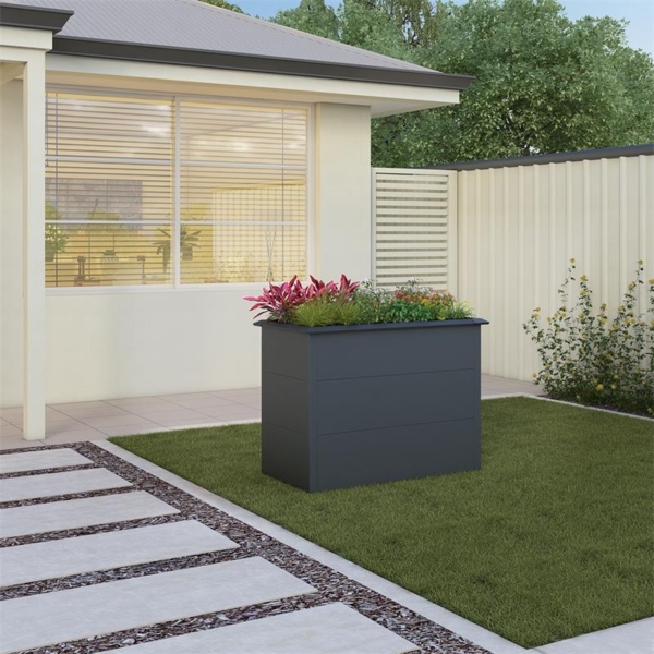 Hochbeet Design Gemüsebeet Pflanzbeet 100x50x77 cm mit Schneckenkante Anthrazit Bild 6