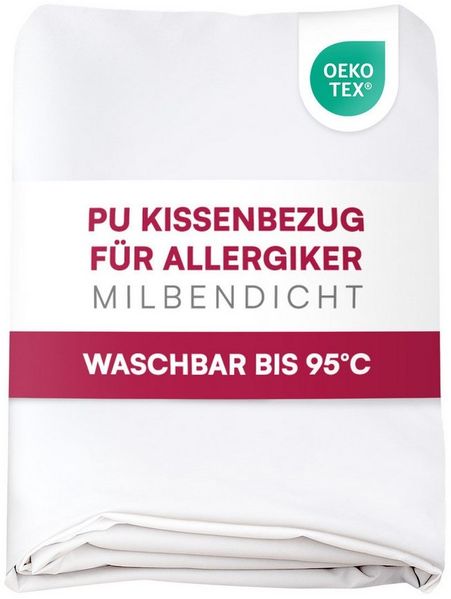 Clinotest Kissenbezug Wasser- und Milbendicht, (1 Stück), Kissenschoner hypoallergen & atmungsaktiv, PU-Bezug waschbar bei 90°C