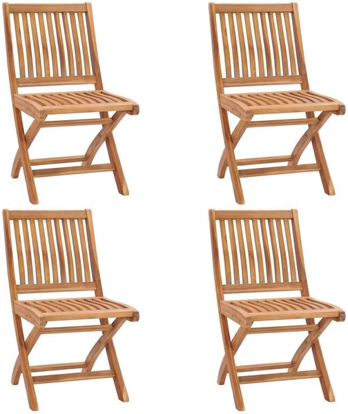 vidaXL Klappbare Gartenstühle mit Kissen 4 Stk. Massivholz Teak 3072829 Bild 3