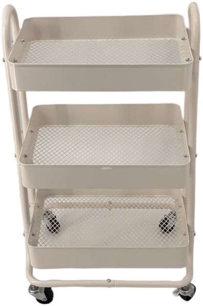 Servierwagen >RAJA< in Weiß, Lackiert, Metall - 46x78x34cm (BxHxT)
