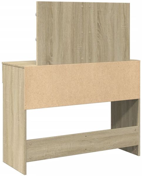 vidaXL Schminktisch mit LED-Lichterkette, Holzwerkstoff sonoma-eiche, 100 x 40 x 120 cm Bild 7