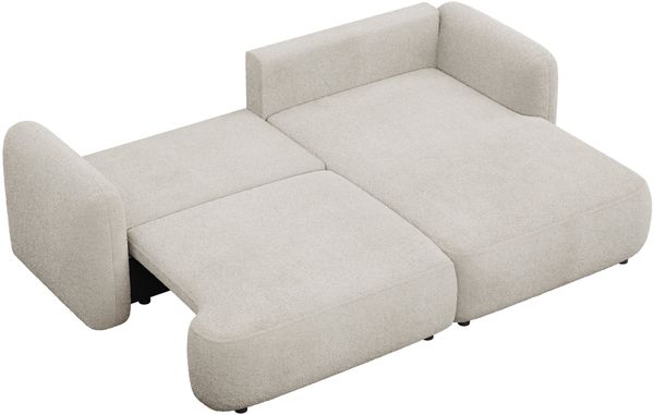 Selsey Tvoya Ecksofa mit Schlaffunktion, Ottomane rechts, Bouclé Hellbeige Bild 4
