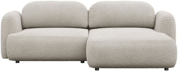 Selsey Tvoya Ecksofa mit Schlaffunktion, Ottomane rechts, Bouclé Hellbeige Bild 6