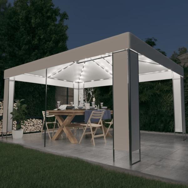 vidaXL Pavillon mit LED-Lichterkette Weiß 3x4 m 3070301