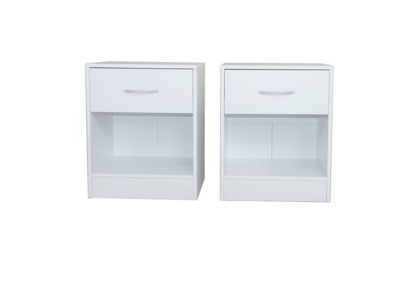 HTI-Living Nachtschrank Nachtschrank 2er Set Thekla Weiß (Set, 2-St, 2 Nachtschränke) Nachttisch Nachtkommode