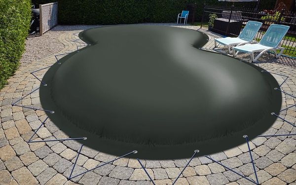AirDeluxe Pool-Abdeckplane Aufblasbare achtform Poolabdeckung Poolplane, aus LKW Plane 680 g/m² (1360g/m)