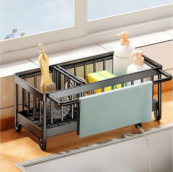 TUWENA Küchenorganizer-Set Spülbecken Organizer, Küchen Organizer mit Handtuchhalter