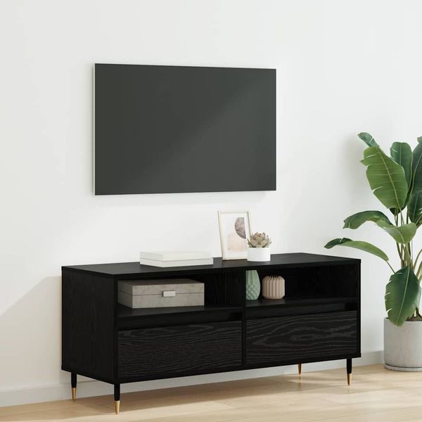 vidaXL TV-Schränk Schwarz Eichen-Optik 100 x 34,5 x 44,5 cm 881779