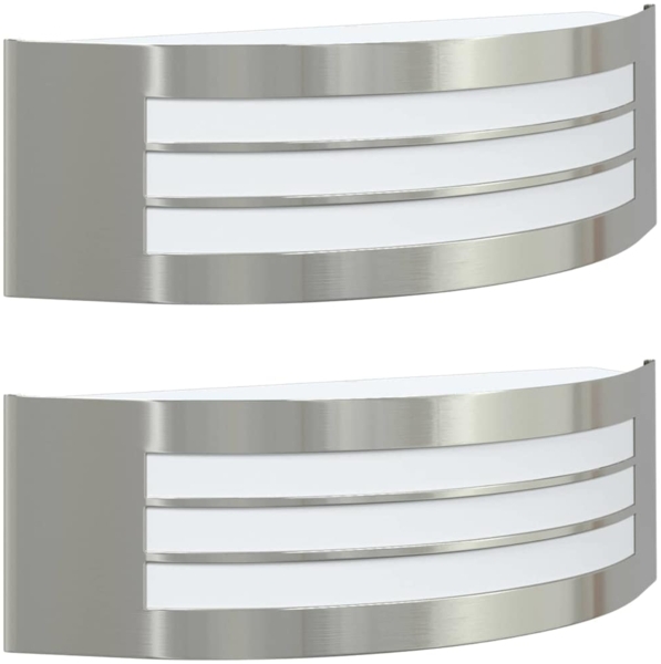 vidaXL Außenwandleuchte 2 pcs Silber 32 x 10 x 10 cm 4005976
