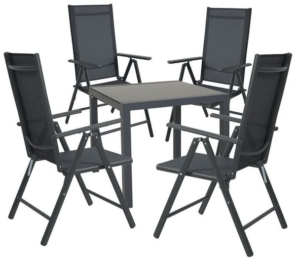SVITA Garten-Essgruppe Set Gartentisch + 4 Gartenstühle, (Set, 1 Tisch 4 Stühle)