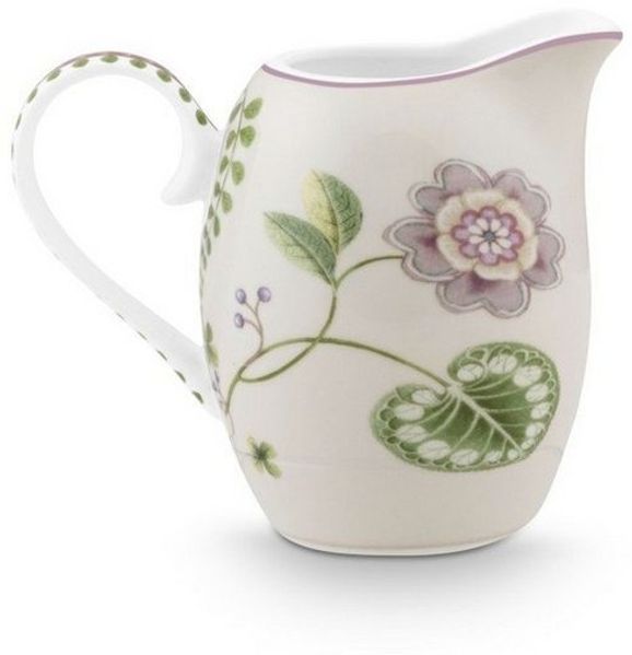 PiP Studio Kanne Lily&Lotus Krug weiss/bunt 250ml, Jug Lily&Lotus Off White 250ml