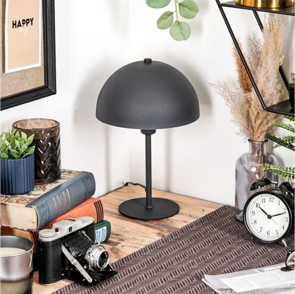 hofstein Tischleuchte Tischlampe aus Metall in Anthrazit mit Schalter am Kabel, ohne Leuchtmittel, moderne Leuchte im Retro/Vintage-Design, (20 cm), Höhe 30,5cm, E14