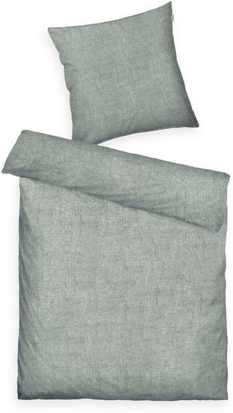 TOM TAILOR HOME Bettwäsche WOVEN MELANGE in Gr. 135x200cm oder 155x220cm, Flanell, 2 teilig, new bedroom, Doppelnaht am Kissen, gewebtes Label