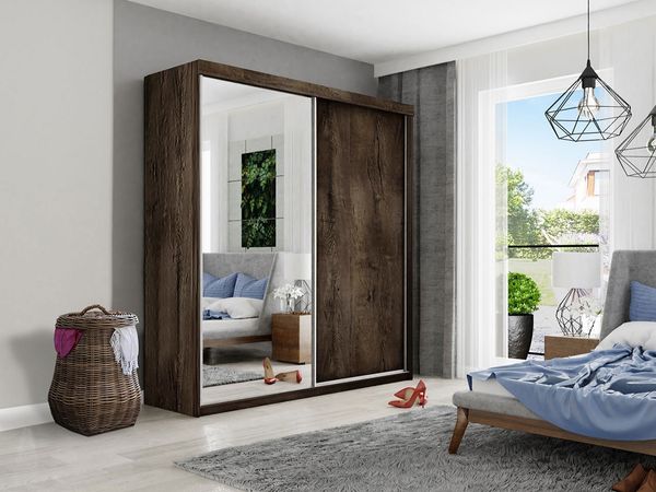 Kleiderschrank Toplo 23/200, ohne Beleuchtung, Farbe: Esche Dunkel