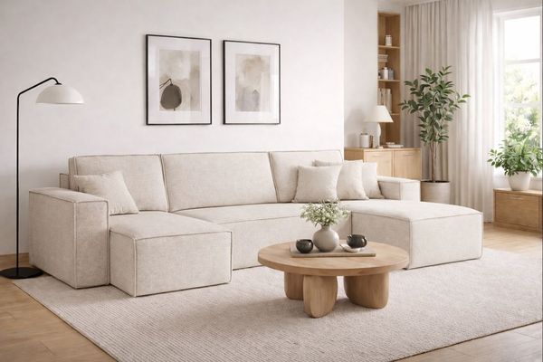 Kaiser Möbel Ecksofa mit schlaffunktion und bettkasten, Couch U-form BEST stoff Neve, Schlaffunktion, Bettzeugaufbewahrung, komfortabel