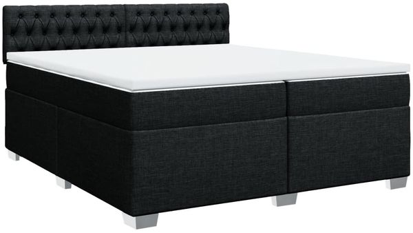 vidaXL Boxspringbett mit Matratze Schwarz 200x200 cm Stoff 3288304 Bild 3