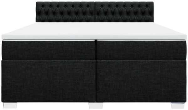 vidaXL Boxspringbett mit Matratze Schwarz 200x200 cm Stoff 3288304 Bild 6