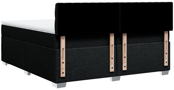 vidaXL Boxspringbett mit Matratze Schwarz 200x200 cm Stoff 3288304 Bild 12
