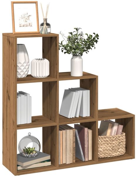 Raumteiler, Bücherregal 3 Etagen Artisan-Eiche 99x29x99 cm