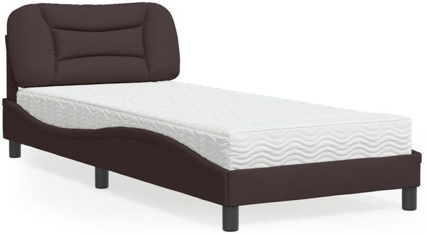 vidaXL Bett mit Matratze "Hvar" Dunkelbraun 80x200 cm Stoff 3208495