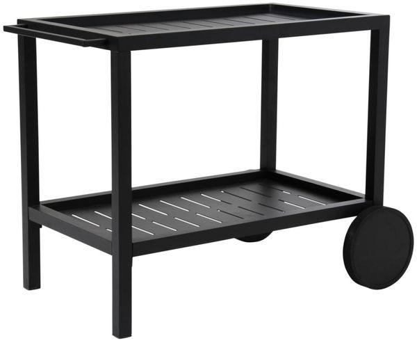 Gartentrolley Belfort aus Aluminium, modern, schwarz, mit Rollen und pulverbeschichteter Oberfläche