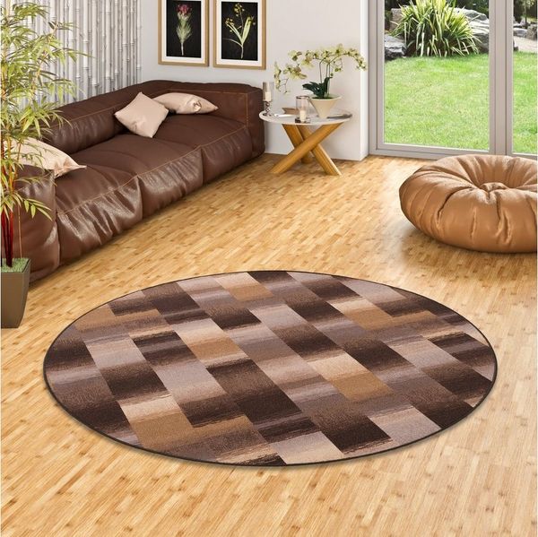 Snapstyle Designteppich Designer Velour Teppich Mystic Karo Rund, Rund, Höhe: 6 mm