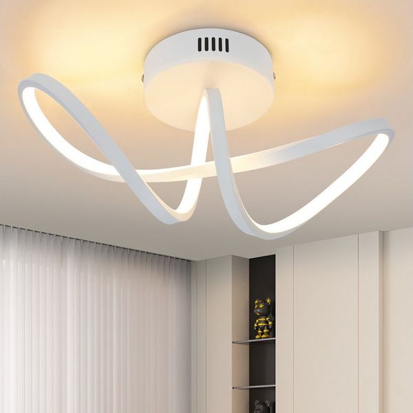ZMH LED Deckenleuchte Wohnzimmer 3 Blatten verflochten 25/34/40CM Modern für Schlafzimmer, Augenschutz, Einfache Installtion, LED fest integriert, LED fest integriert