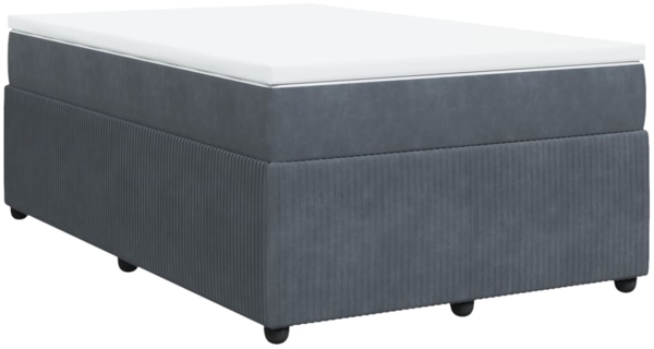 vidaXL Boxspringbett mit Matratze Dunkelgrau 120x200 cm Samt 3285633