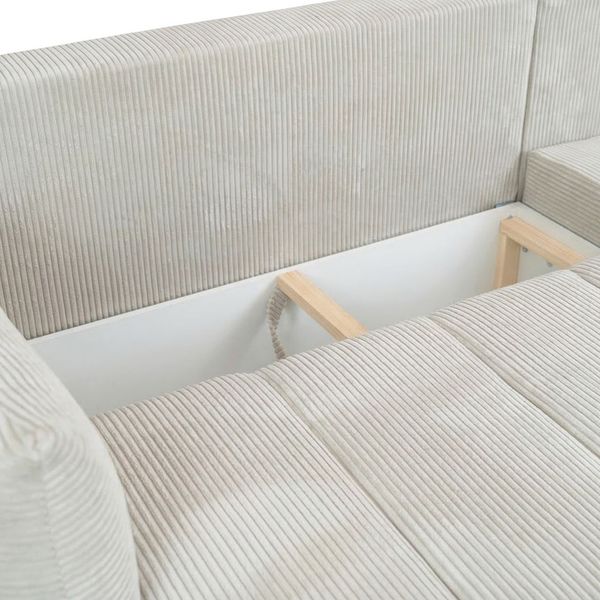 Ecksofa Schlafsofa ONTARIO XS in Stoff Poso Braun Ottomane Links Bild 4