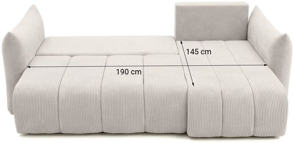 Ecksofa Schlafsofa ONTARIO XS in Stoff Poso Braun Ottomane Links Bild 6