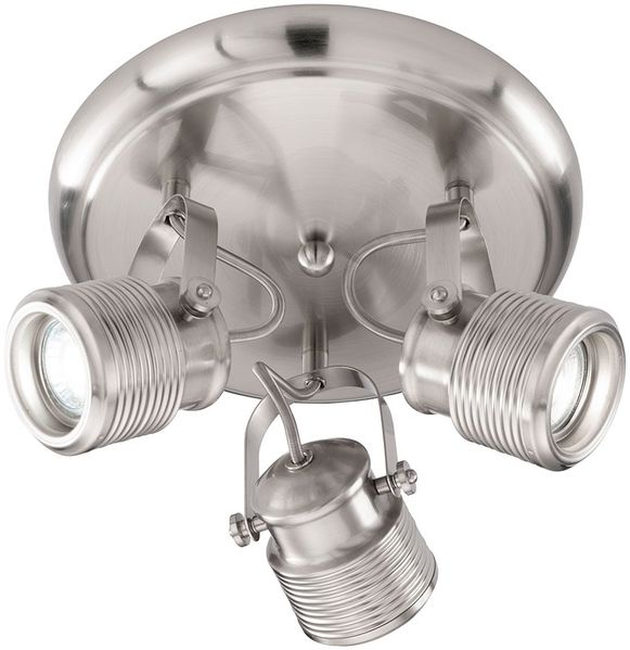 Deckenleuchte, 3 Flammig, nickel-matt, beweglich, D 25 cm
