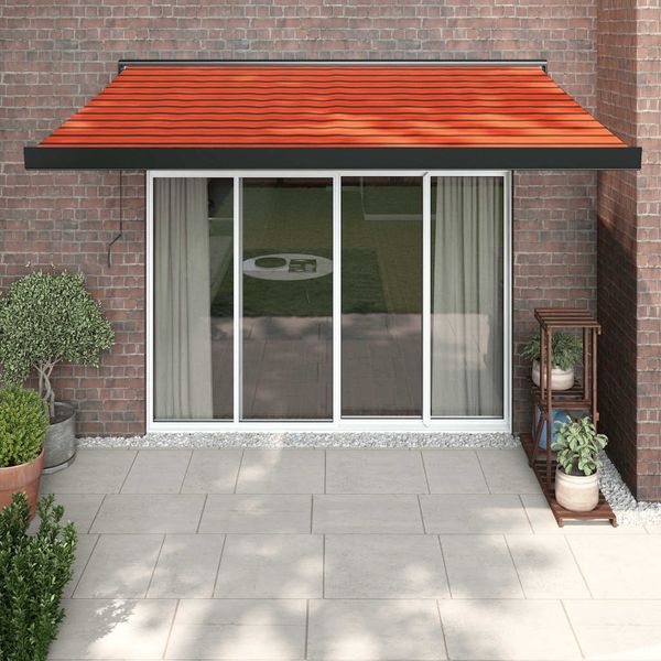 vidaXL Markise Einziehbar Orange und Braun 3x2,5 m Stoff und Aluminium 3154566
