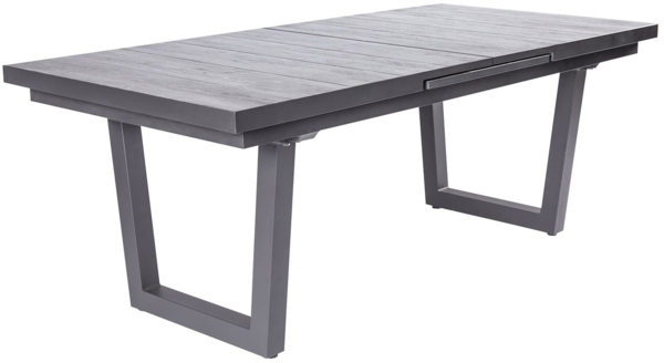 KERAMO Ausziehtisch 100x200, Platte Keramik Holzoptik dunkelgrau, Alu- Gestell V-Fuß, Synchronauszug Bild 1