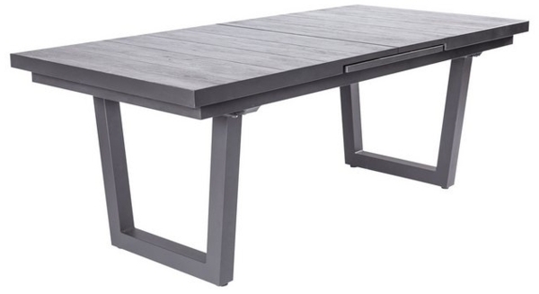 KERAMO Ausziehtisch 100x200, Platte Keramik Holzoptik dunkelgrau, Alu- Gestell V-Fuß, Synchronauszug Bild 4