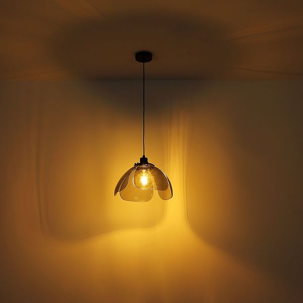 LED Hängeleuchte, Metall, Glas, rauchfarben, H 120 cm